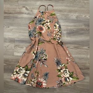Floral Halter Neck Skater Dress